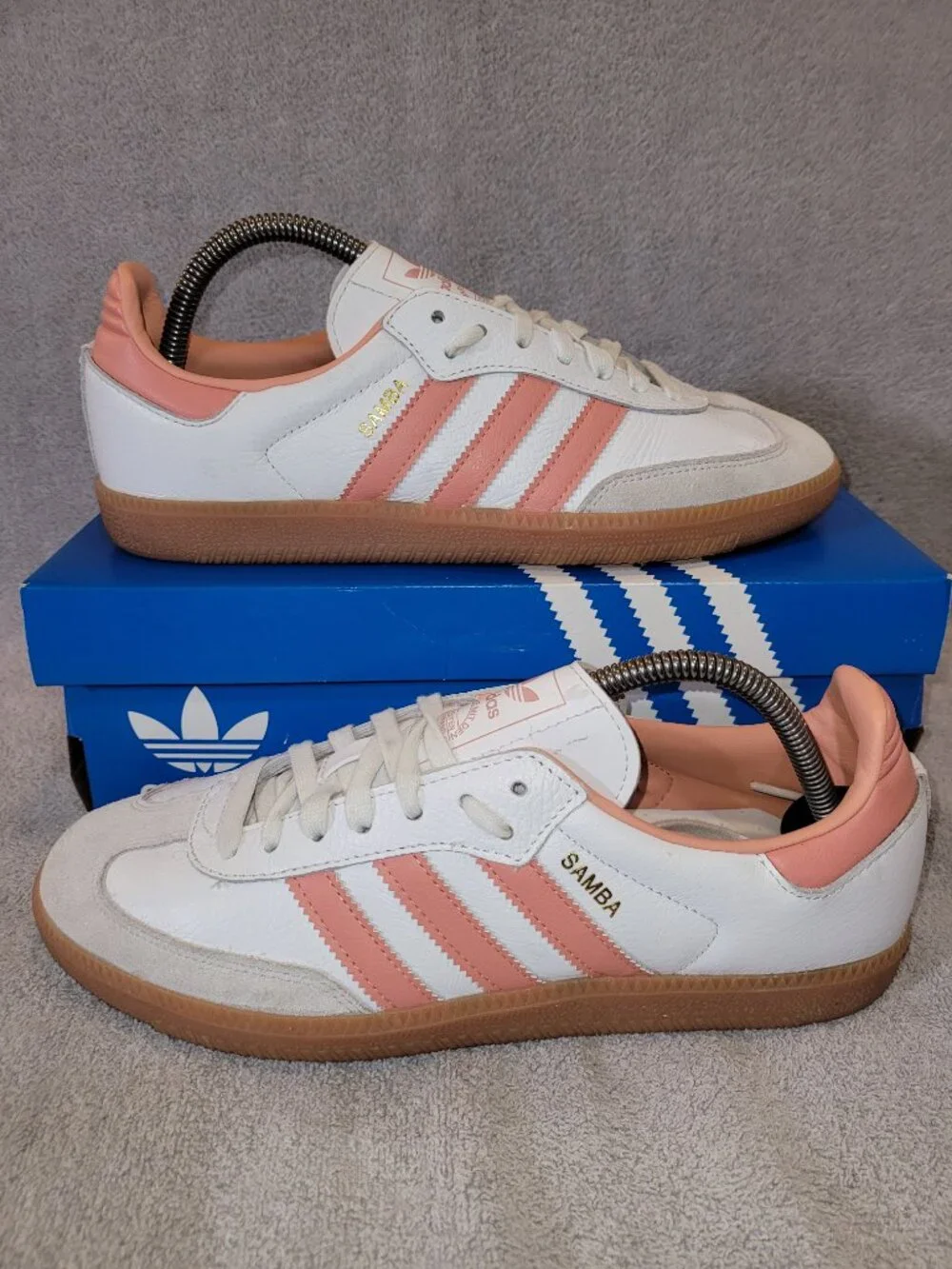 Adidas Samba OG Women's Size 9.5 White Wonder Clay Tan Sneakers IG5932 (#2236)